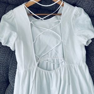 Sunday Best White Criss-Cross Back Dress - ARITZIA
